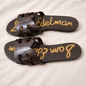 SAM EDELMAN Bay Jelly Slide Sandals Cafe Noir NWOT Size 8